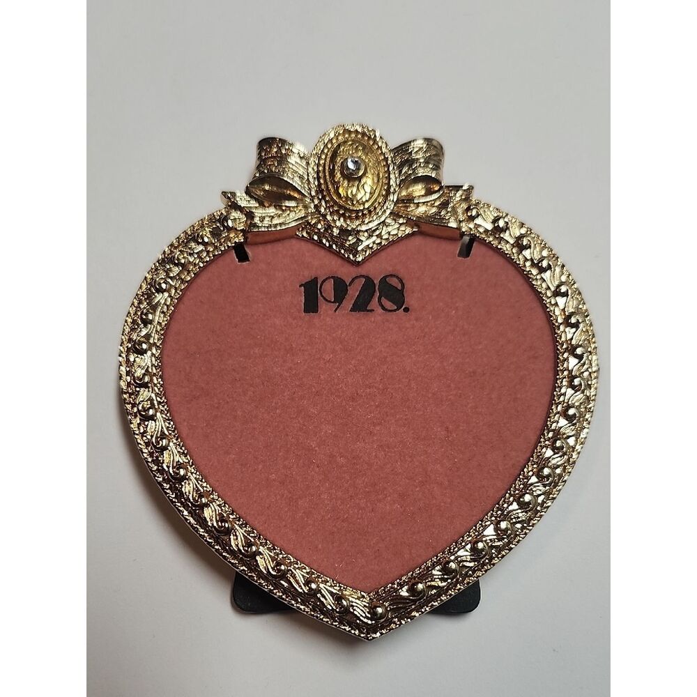 1928 Gold-Tone Heart Picture Frame